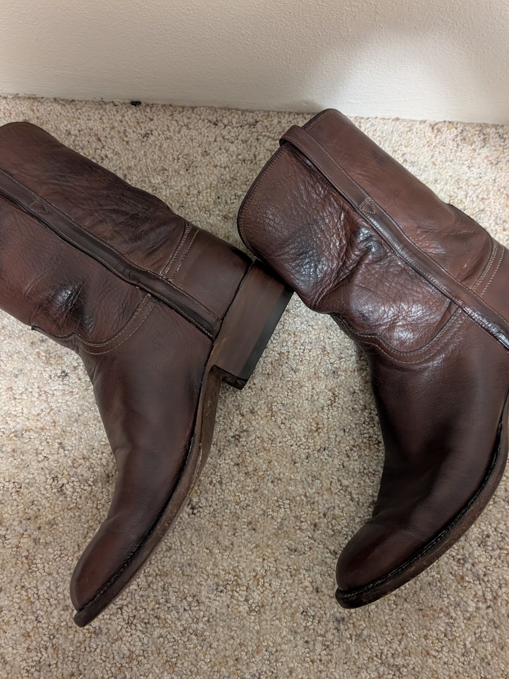Lucchese Brown Women's Roper Boots - Picture 10 of 12